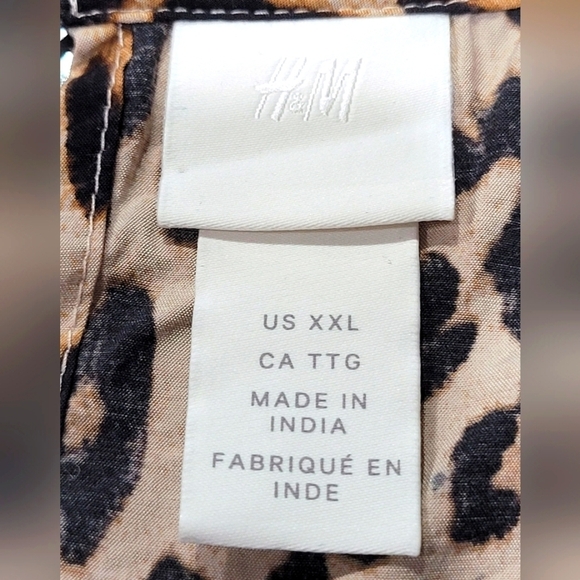 H&M XXL Animal Print 3/4 Balloon Sleeve Back Slit Maxi Dress - Picture 7 of 7